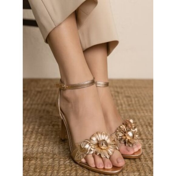 Steve Madden Size 7.5 Sessie Stiletto High Heel Ankle Strap Sandal Rose Gold - Picture 4 of 10